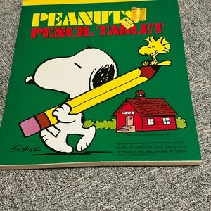 Vintage Peanuts Pencil Tablet Notebook with Snoopy and Woodstock